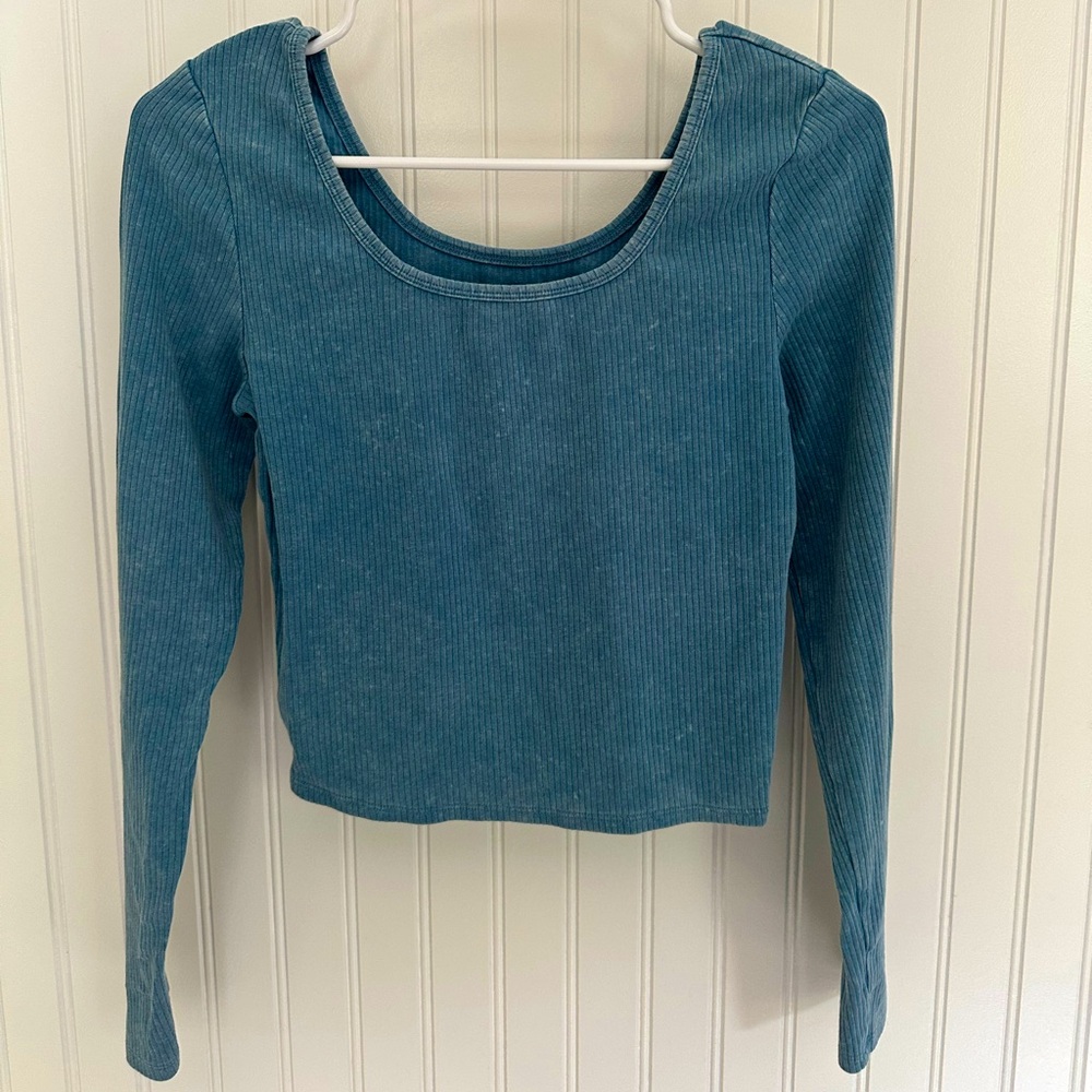 Target Blue Fitted Crop Long Sleeve